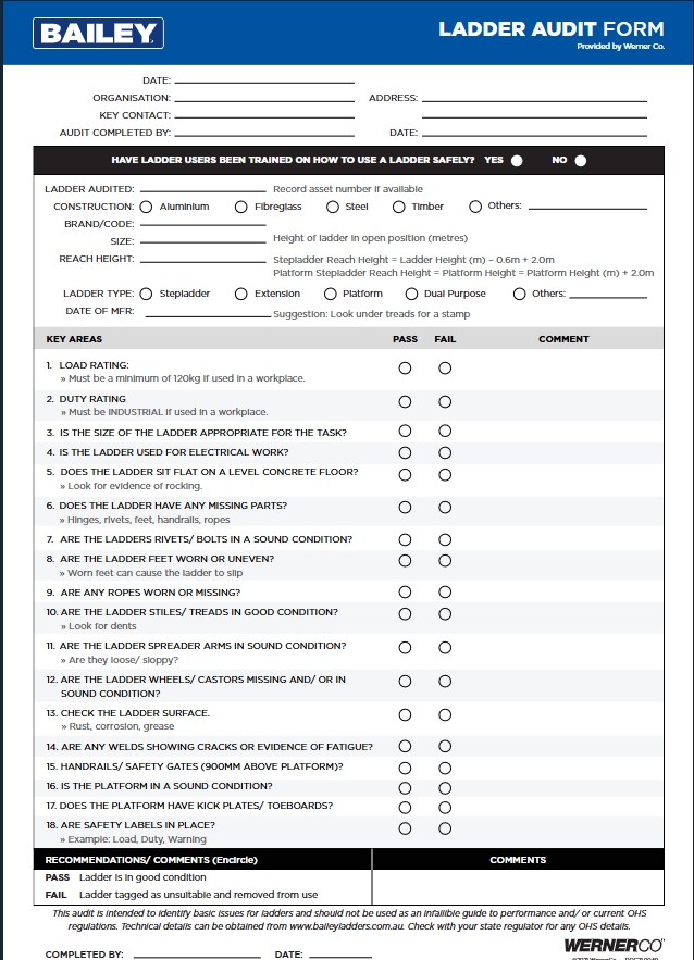 ladder inspection audit ladder inspection audit